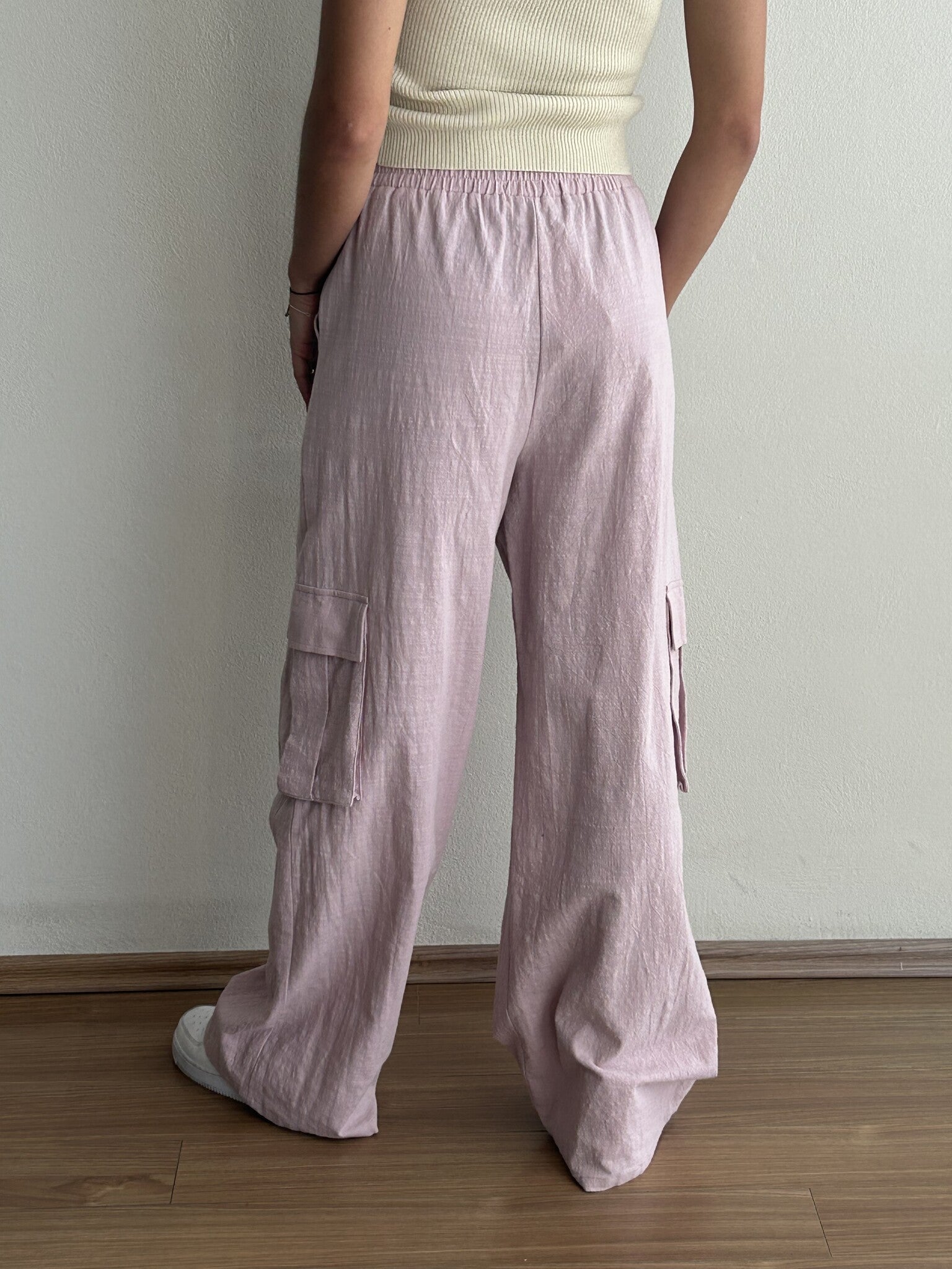 PANTALON ALGODON ROSA CARGO