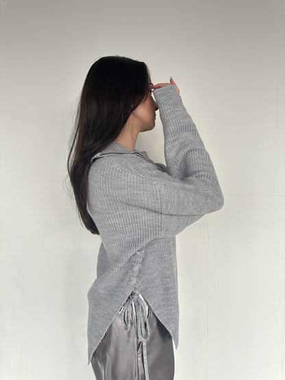 SUETER HEATHER GRAY DETALLE CIERRE