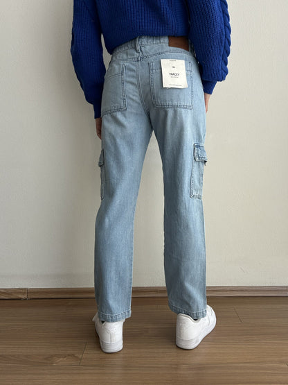 JEANS CARGO LIGHT BLUE