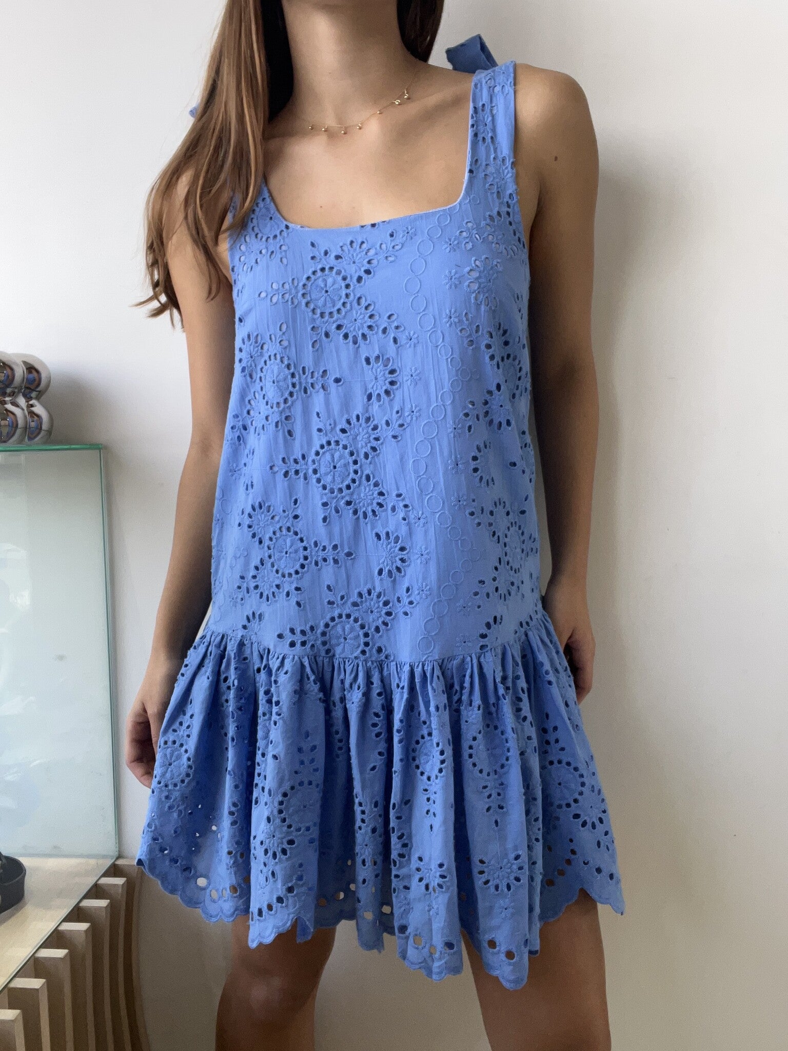 BLUE LACE MINI DRESS