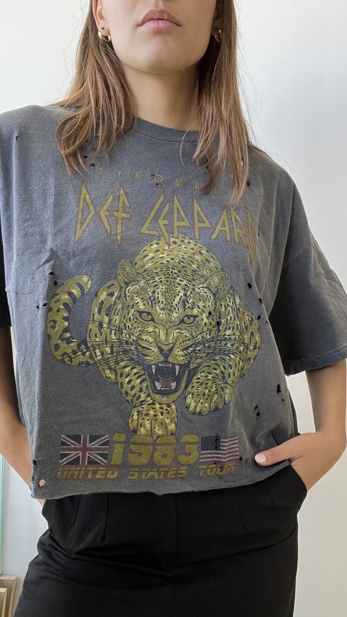 DEFLEPPARD CROPPED TEE