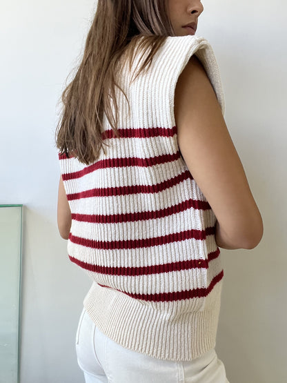 CHALECO RAYAS ROJO