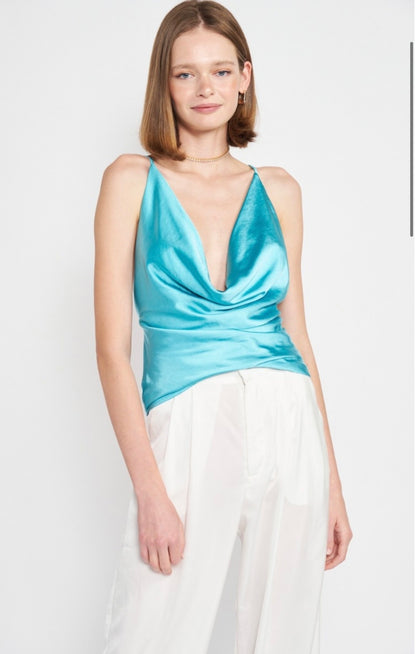 TOP SEDA TURQUESA