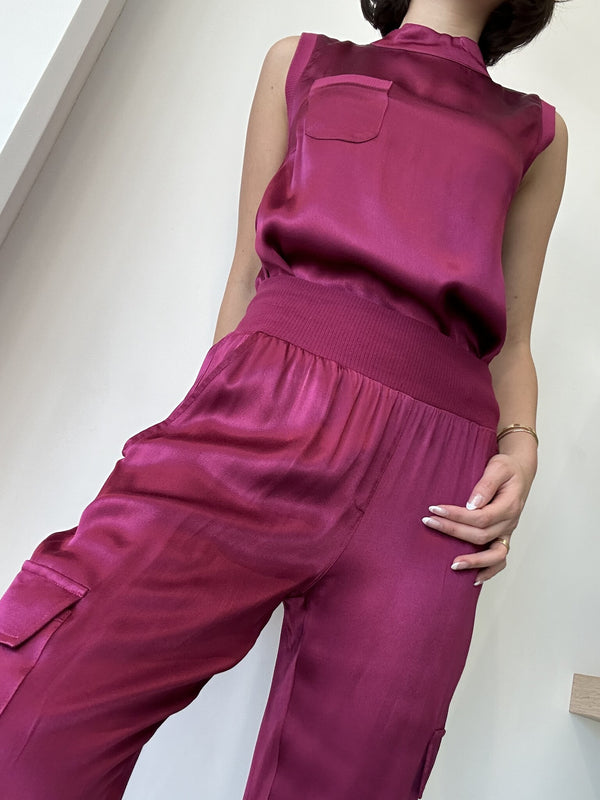 SET SATIN BURGUNDY