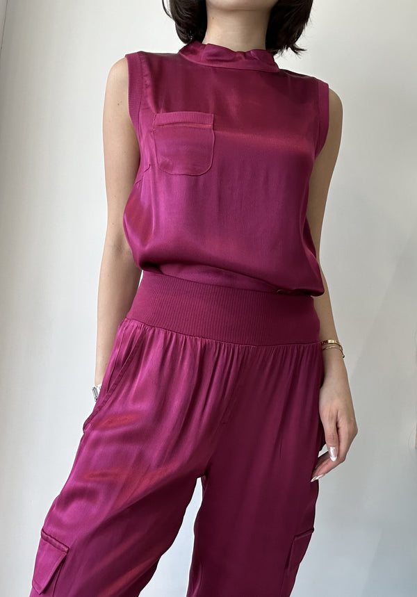 SET SATIN BURGUNDY