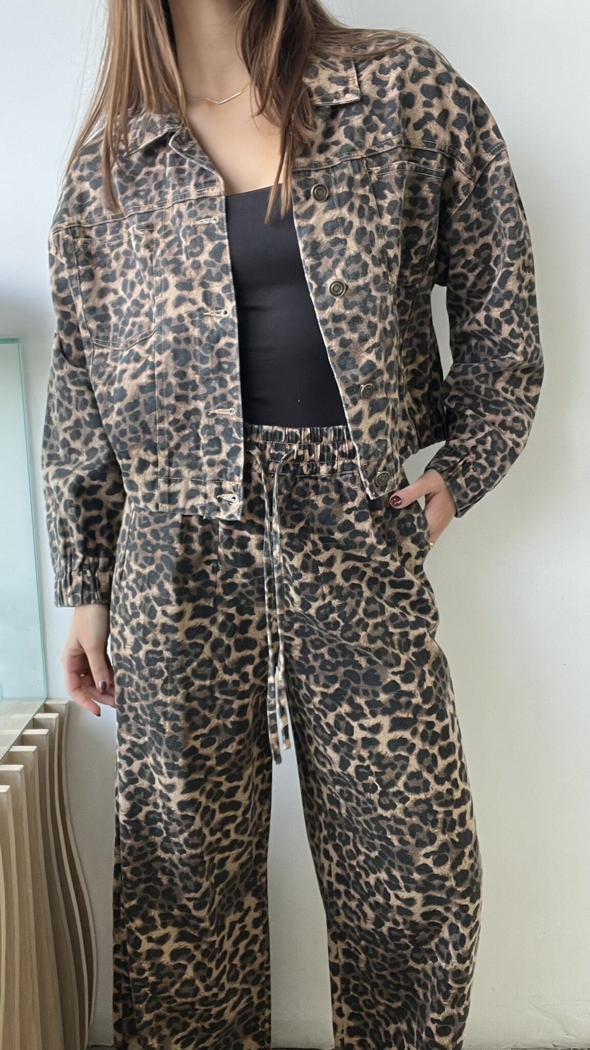 LEOPARD DENIM SET