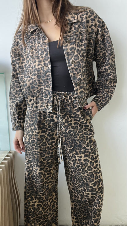 LEOPARD DENIM SET