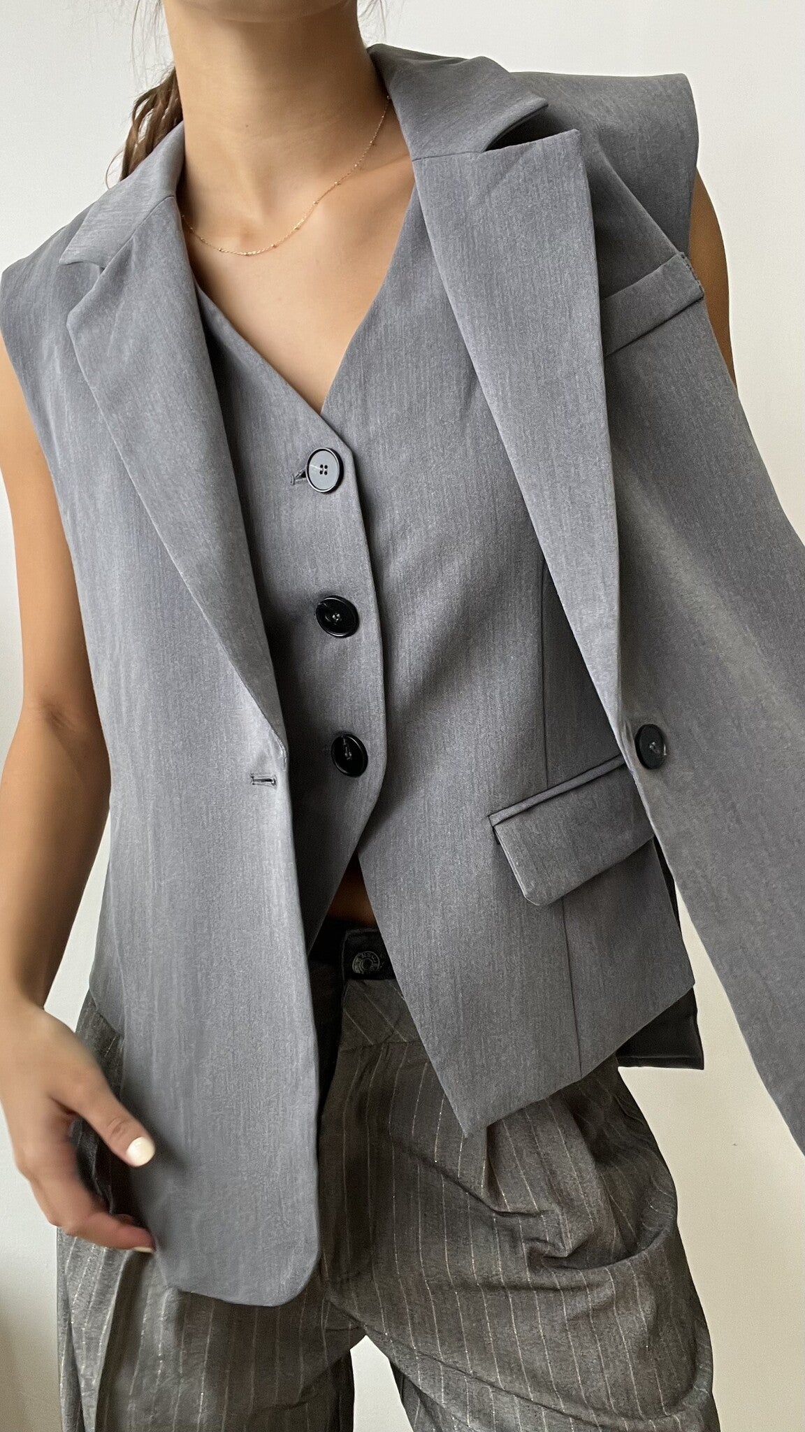 DOUBLE CHARCOAL VEST