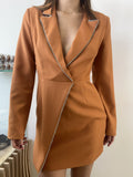 VESTIDO COLOR LADRILLO STUDS