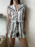 ROMPER BLANCO Y NEGRO TEJIDO