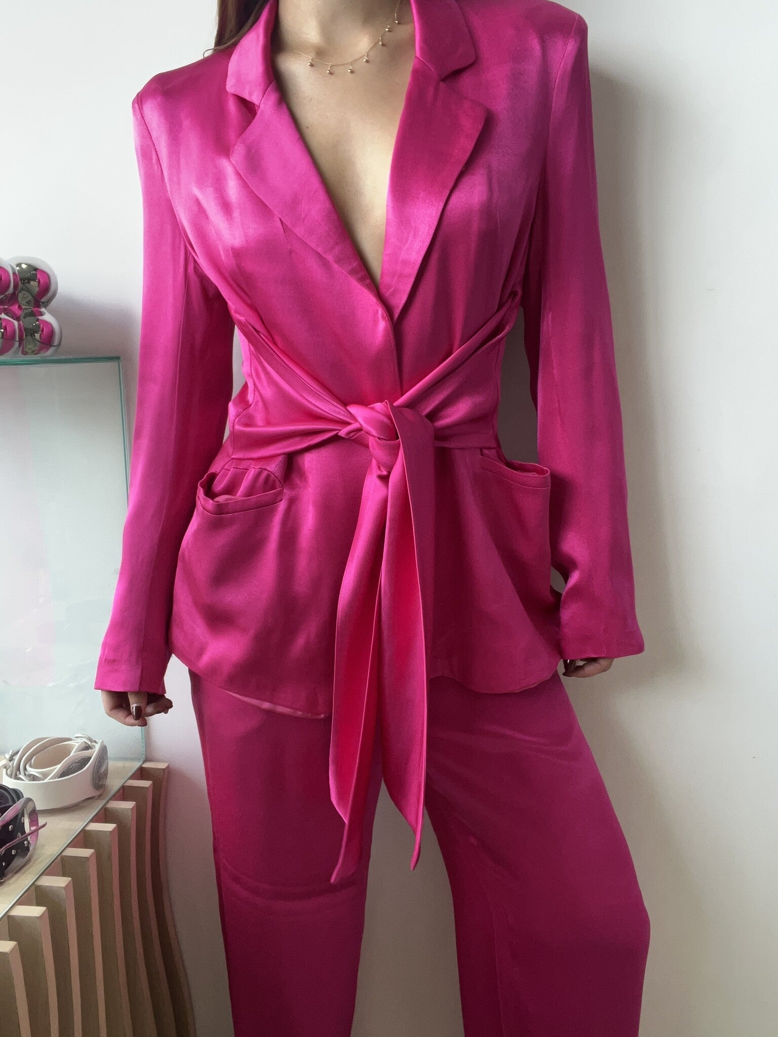 SET BLAZER SATIN ROSA