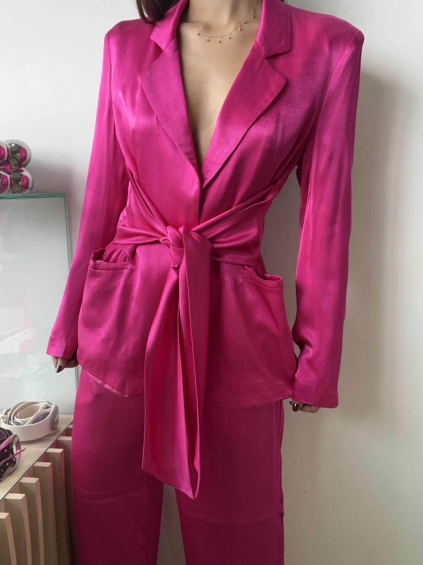 SET BLAZER SATIN ROSA