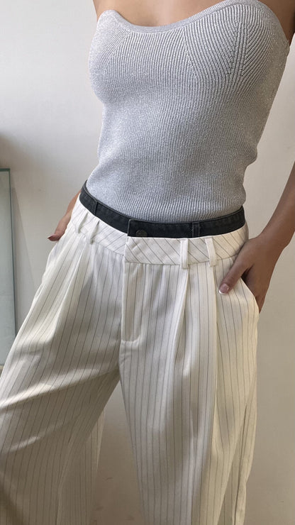 PANTALON BLANCO CON PRETINA