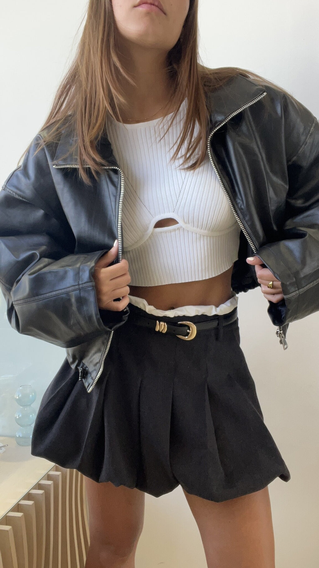 GRAY BALLON SKIRT