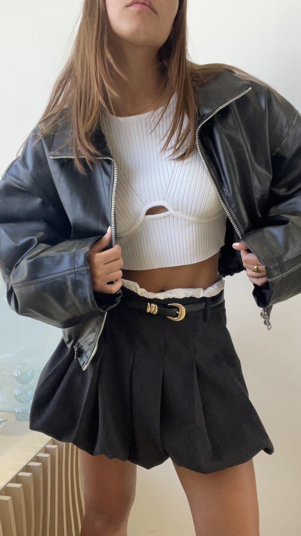 GRAY BALLON SKIRT