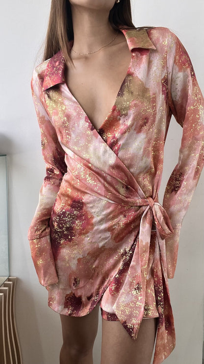 RED MULTI MINI DRESS