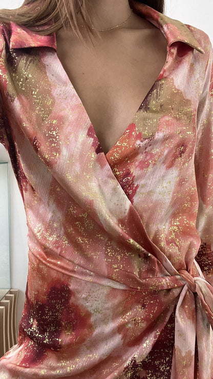 RED MULTI MINI DRESS