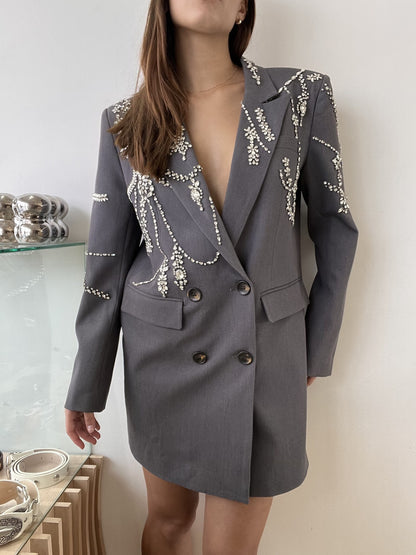 GRAY BLAZER DRESS