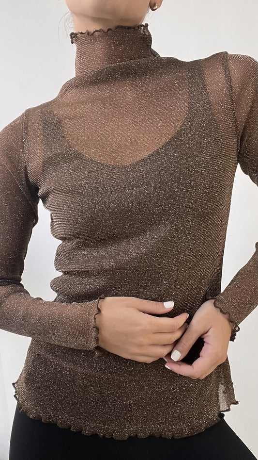 BLUSA MESH BEIGE