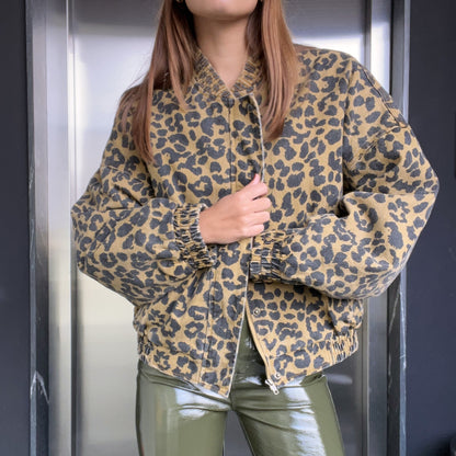 CHAMARRA DENIM LEOPARDO