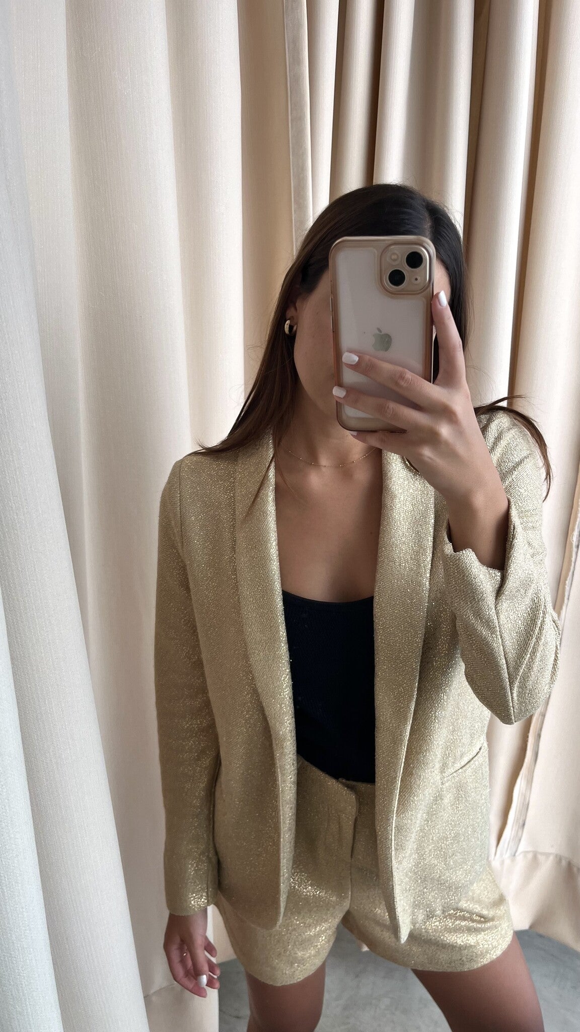 SET METALICO BLAZER DORADO