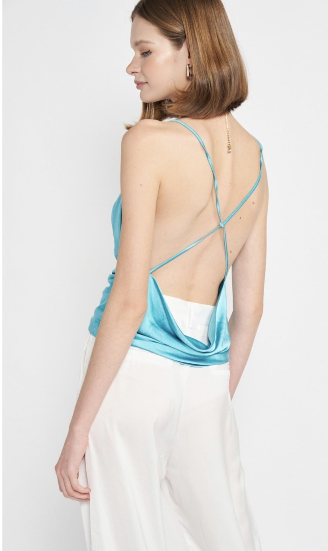 TOP SEDA TURQUESA