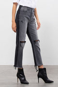 JEANS BI COLOR NEGRO