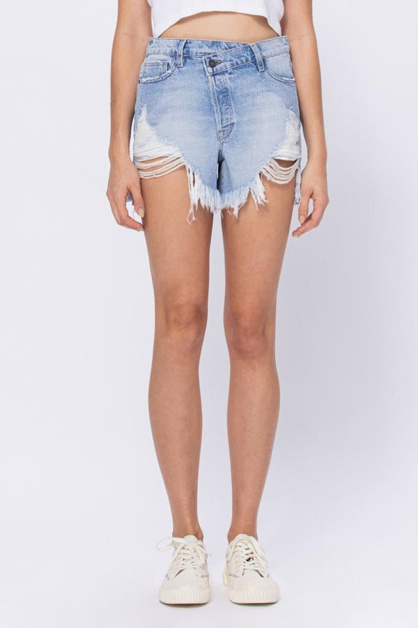 SHORT CRISS CROSS ROTO NEGRO