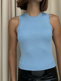 KNIT TOP METALLICO AZUL AQUA