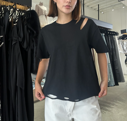 TSHIRT DISTRESSED NEGRO