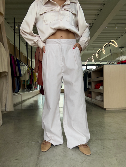 PANTALON LINO RAYAS BEIGE