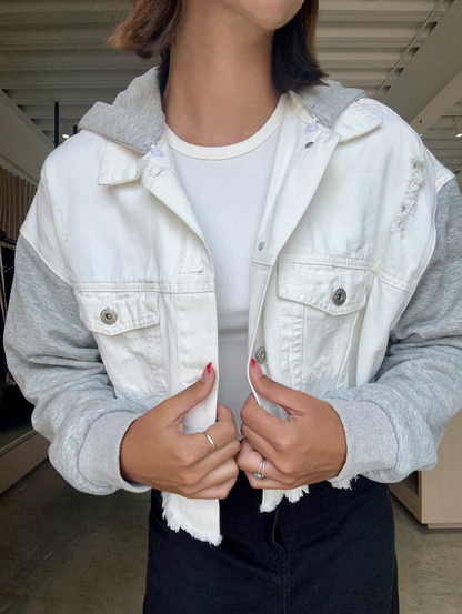 CHAMARRA HOODIE DENIM BLANCO
