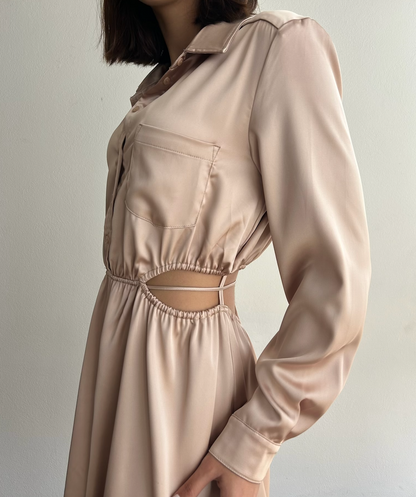 VESTIDO CAMISA SATIN