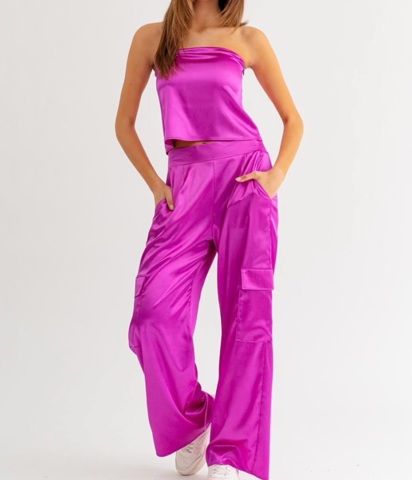 SET SATIN ROSA CARGO