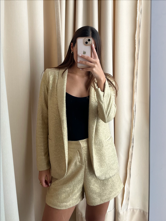 SET METALICO BLAZER DORADO