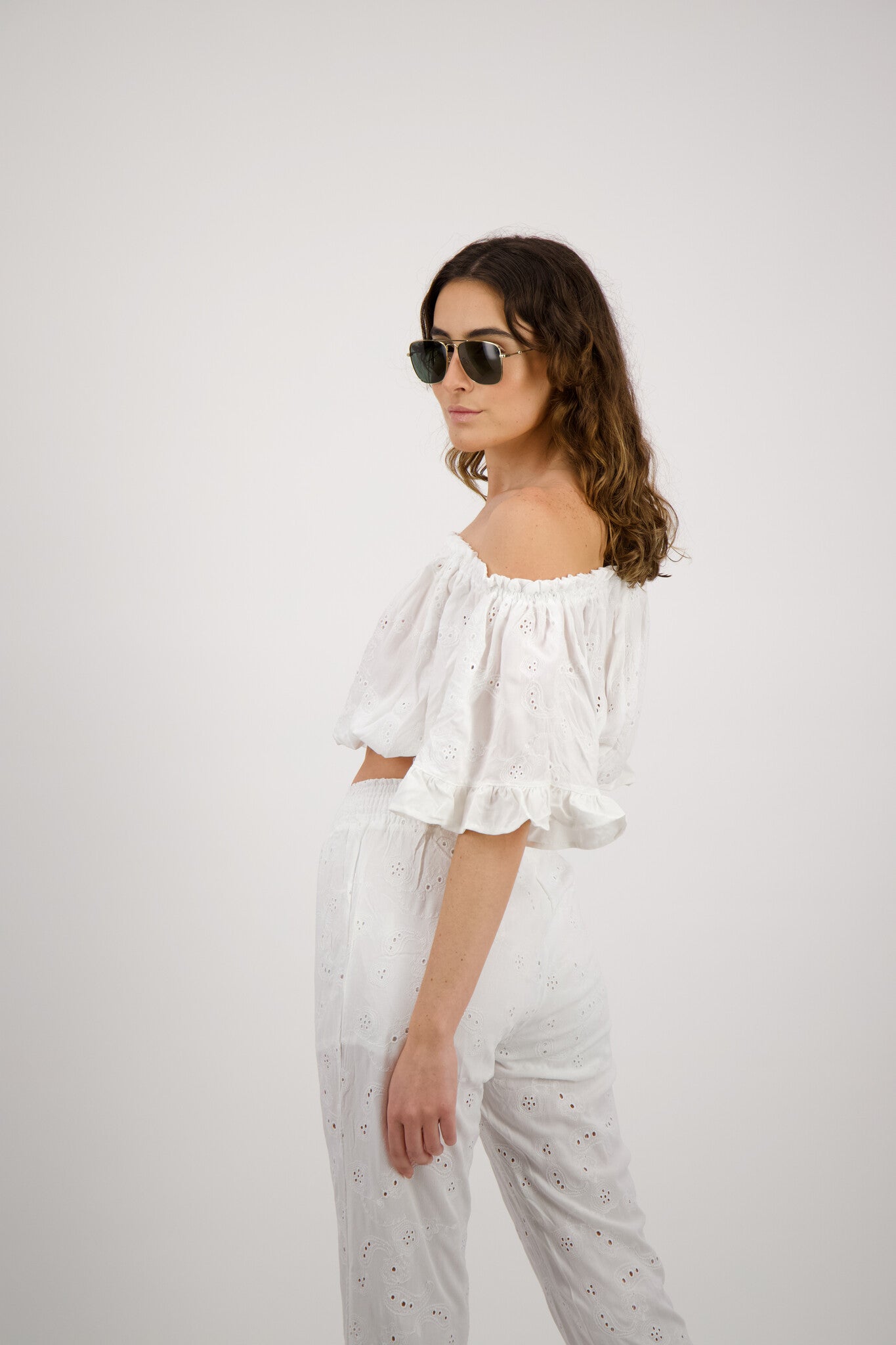 SET PANTALON TOP BLANCO OFF