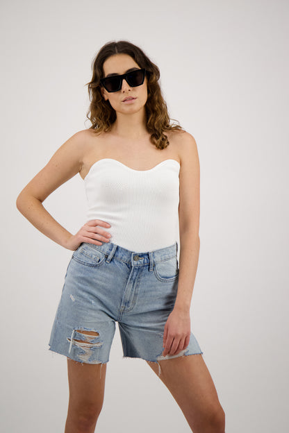 TOP STRAPLESS BLANCO