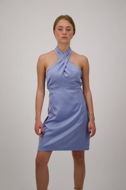 VESTIDO AZUL CIELO HALTER AZUL AQUA