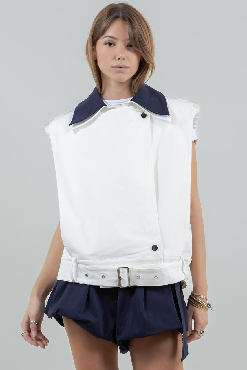 CHALECO WHITE NAVY