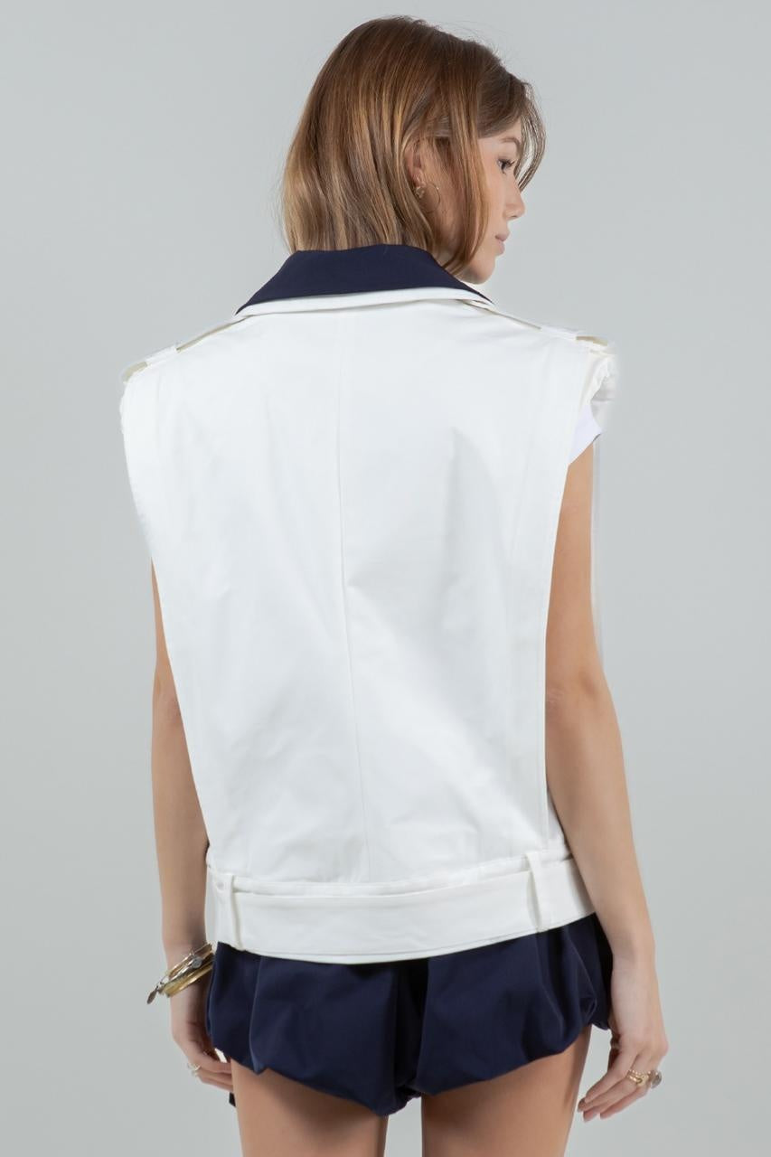 CHALECO WHITE NAVY